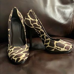 Giraffe print heels